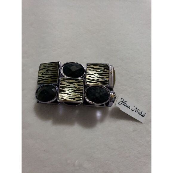 Jillian Michael Plastic Bracelet Stretchable with Animal Print NWT - Picture 1 of 3
